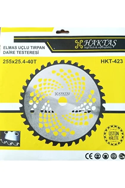 Haktaş Elmas Uçlu Daire Tırpan Bıçağı 255x25.4-40T
