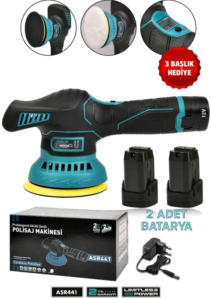 ASSUR Şarjlı Pasta Cila ve Polisaj Makinesi 12V180 mm